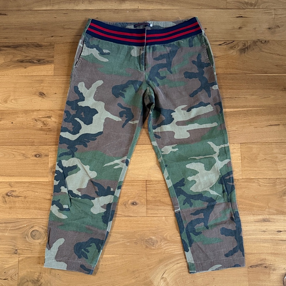 Harvey Faircloth Camouflage Pants with Striped Waistband